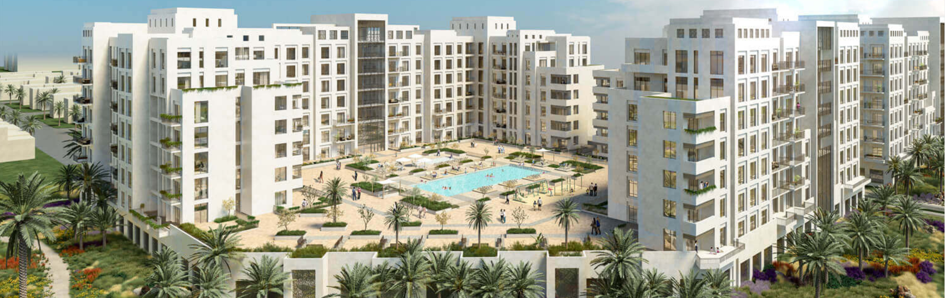 Exterior view of Zahra townhouses in Town Square Dubai